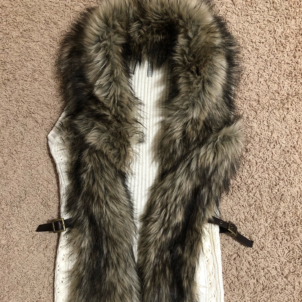 Guess fur knit vest
